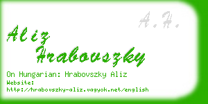 aliz hrabovszky business card